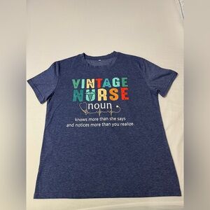Ladies Vintage Nurse Graphic T-Shirt, L